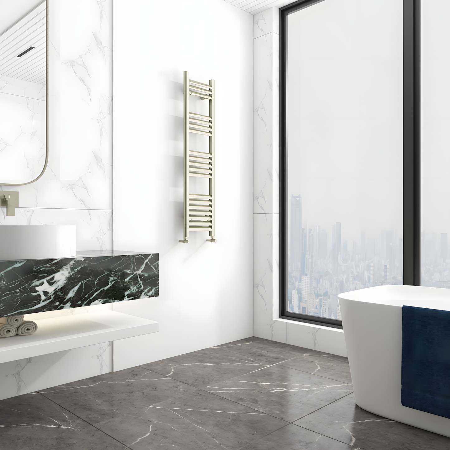 Carisa Lara Aluminium Designer Towel Radiator (8 sizes, 2 colours)