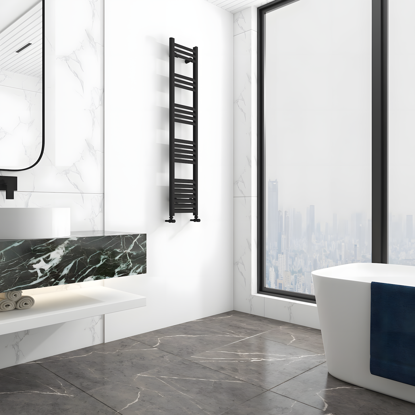 Carisa Lara Aluminium Designer Towel Radiator (8 sizes, 2 colours)