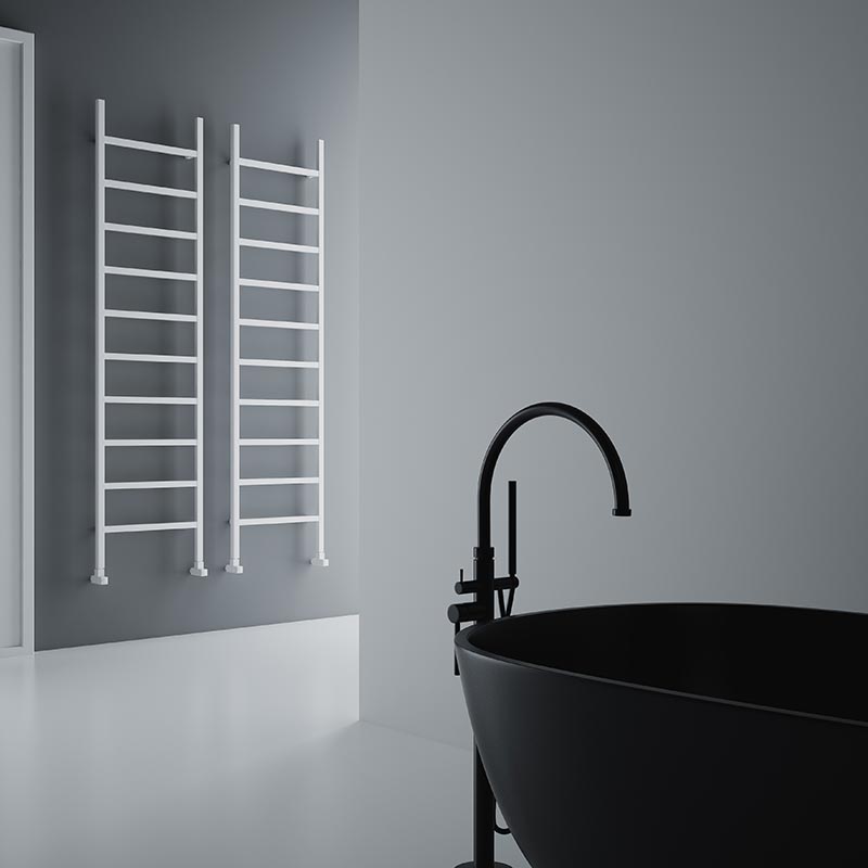 Carisa Maya Aluminium Towel Radiator (4 sizes, 2 colours) - Brand New Bathrooms