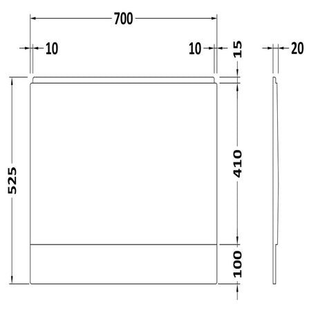 Nuie Acrylic End Bath Panel (2 sizes, White) - Brand New Bathrooms