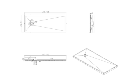 Brand New Bathrooms Polymer Anti-Slip Shower Tray (10 sizes, White) - Brand New Bathrooms