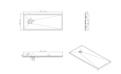 Brand New Bathrooms Polymer Anti-Slip Shower Tray (10 sizes, Sand)
