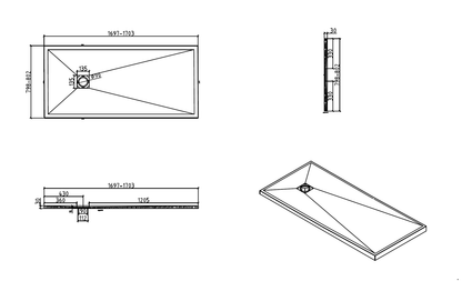 Brand New Bathrooms Polymer Anti-Slip Shower Tray (10 sizes, White)