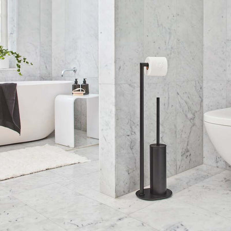 Smedbo Outline Toilet Roll Holder with Toilet Brush (2 colours) - Brand New Bathrooms