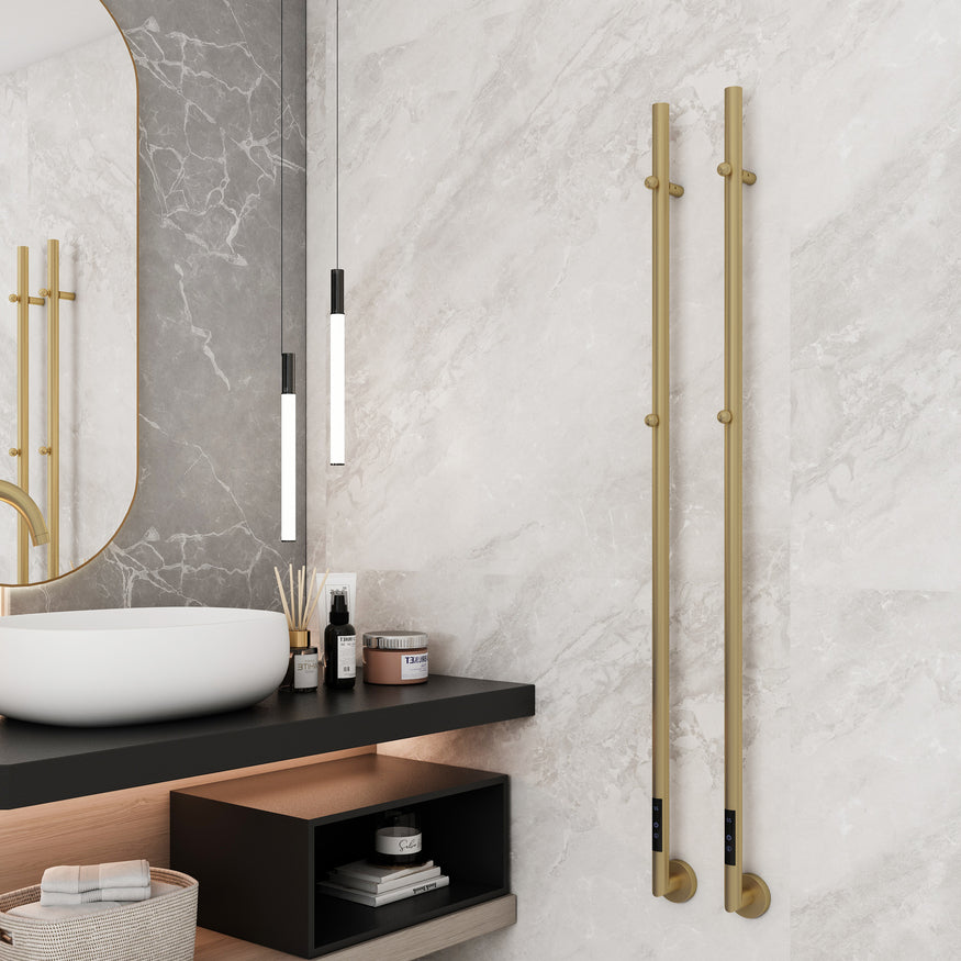 Carisa Dante Stainless Steel Electric Towel Radiator (1 size, 3 colours) - Brand New Bathrooms