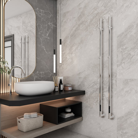 Carisa Dante Stainless Steel Electric Towel Radiator (1 size, 3 colours) - Brand New Bathrooms