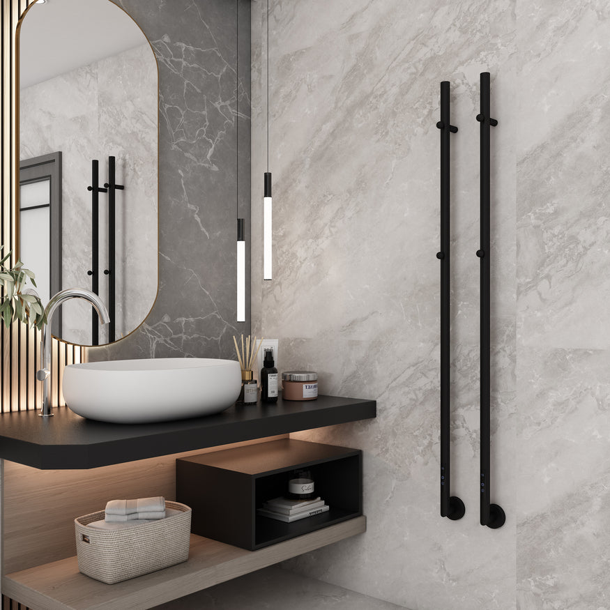 Carisa Dante Stainless Steel Electric Towel Radiator (1 size, 3 colours) - Brand New Bathrooms