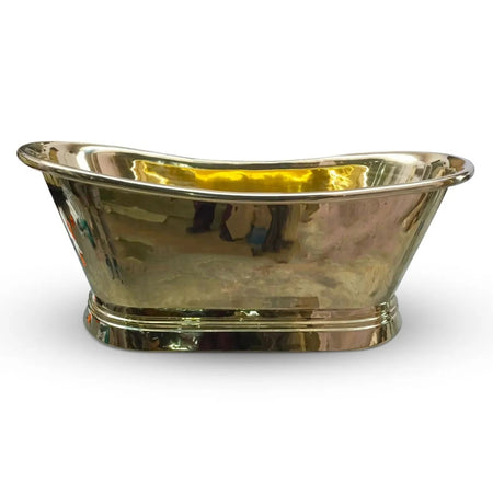 Coppersmith Creations Brass Rolled Pipe Top Cascading Base Bathtub (1 size, Polished Brass) - Brand New Bathrooms