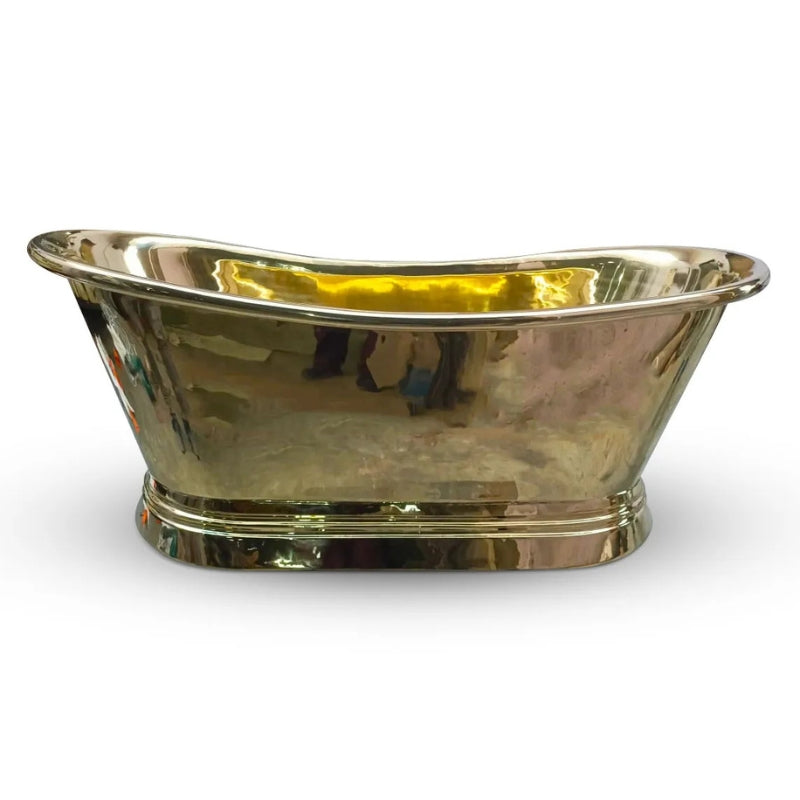 Coppersmith Creations Brass Rolled Pipe Top Cascading Base Bathtub (1 size, Polished Brass) - Brand New Bathrooms