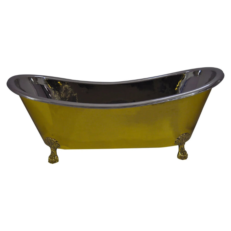 Coppersmith Creations Clawfoot Brass Bathtub (1 size, Nickel Interior, Brass Exterior) - Brand New Bathrooms