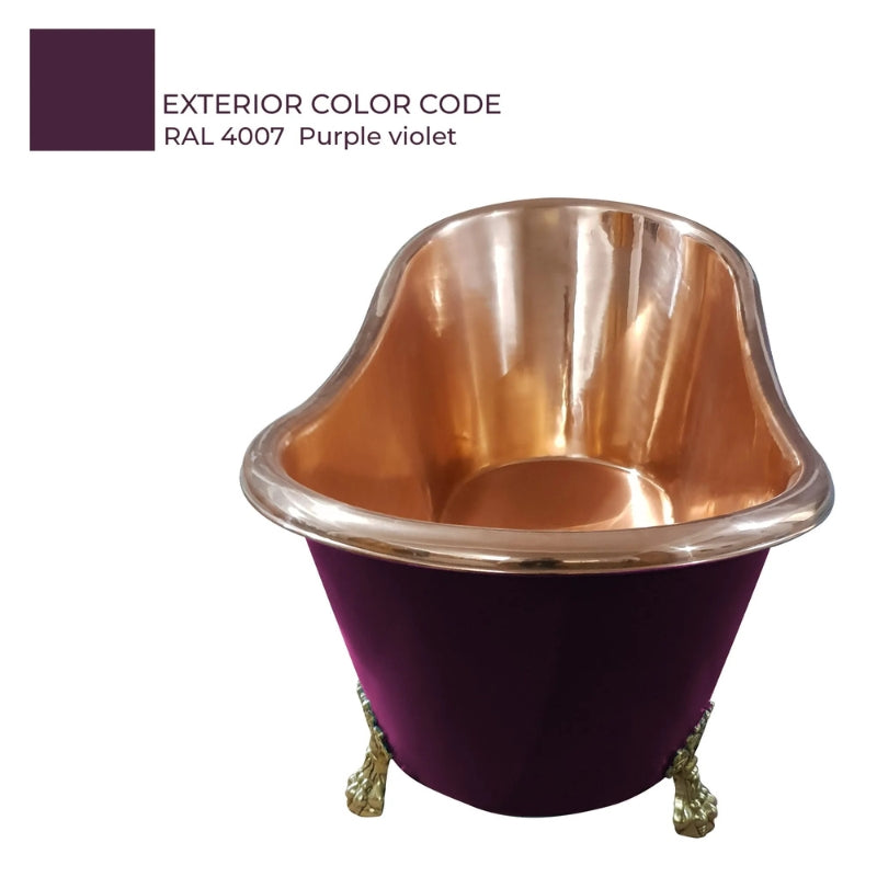 Coppersmith Creations Clawfoot Copper Bathtub (1 size, Purple Violet) - Brand New Bathrooms