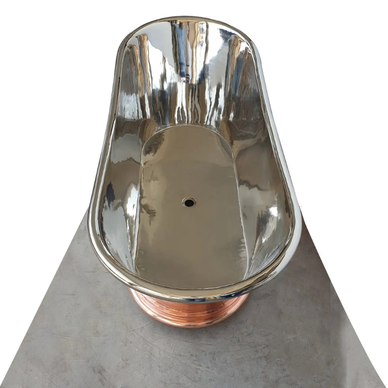 Coppersmith Creations Copper Bathtub (1 size, Nickel Interior, Shinning Copper Exterior) - Brand New Bathrooms