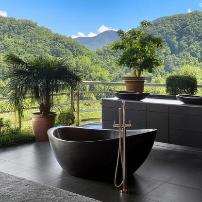 Coppersmith Creations Double Wall Copper Eclipse Oval Design Bathtub (1 size, Charcoal Black Antique) - Brand New Bathrooms