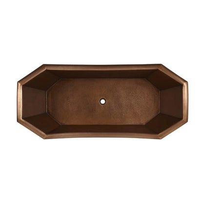 Coppersmith Creations Eight Sided Hammered Copper Clawfoot Bathtub (1 size, Antique Copper Patina) - Brand New Bathrooms