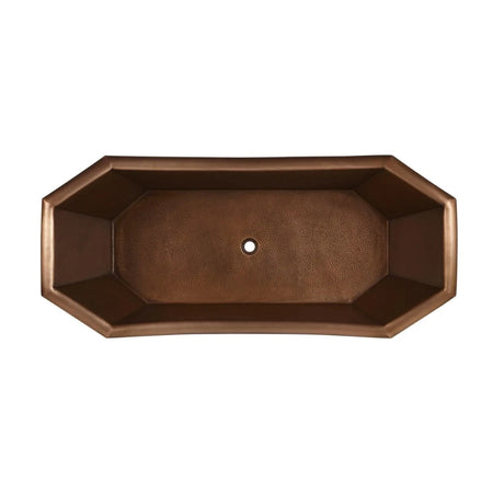 Coppersmith Creations Eight Sided Hammered Copper Clawfoot Bathtub (1 size, Antique Copper Patina) - Brand New Bathrooms
