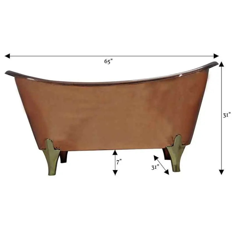 Coppersmith Creations Full Copper Finish Brass Legs Bathtub (1 size, Copper) - Brand New Bathrooms
