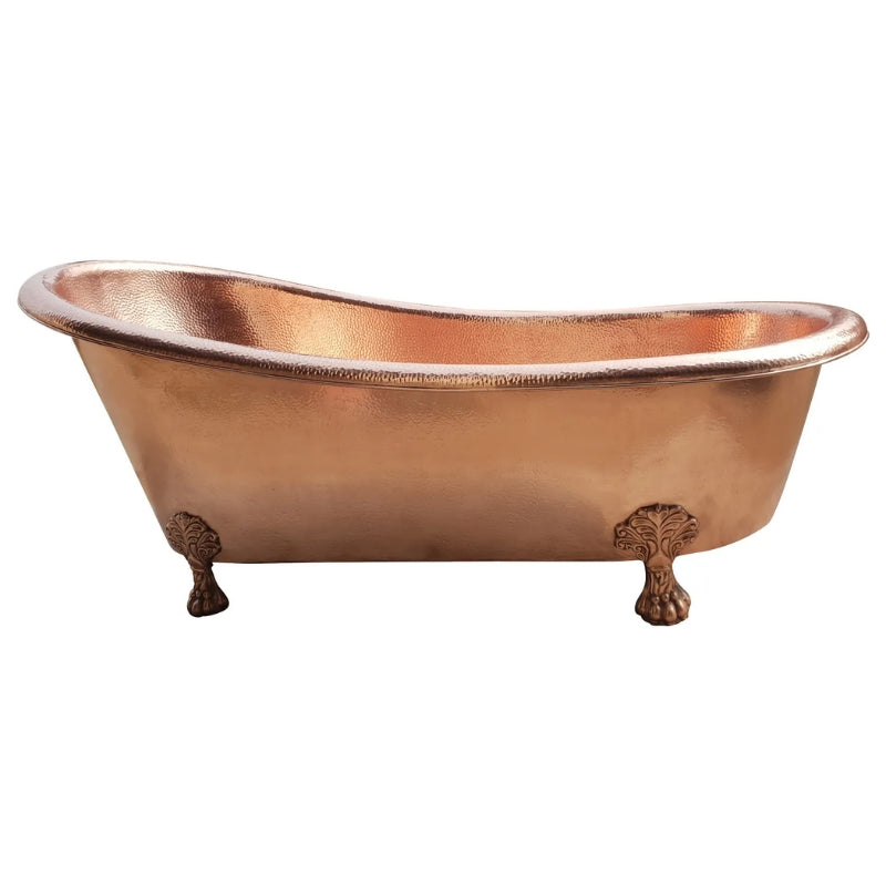 Coppersmith Creations Hammered Clawfoot Copper Bathtub Single Slipper (1 size, Full Copper) - Brand New Bathrooms