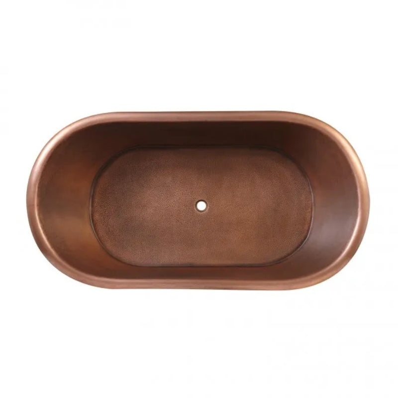 Coppersmith Creations Hammered Copper Bathtub (1 size, Antique Copper Interior, Nickel Exterior)) - Brand New Bathrooms