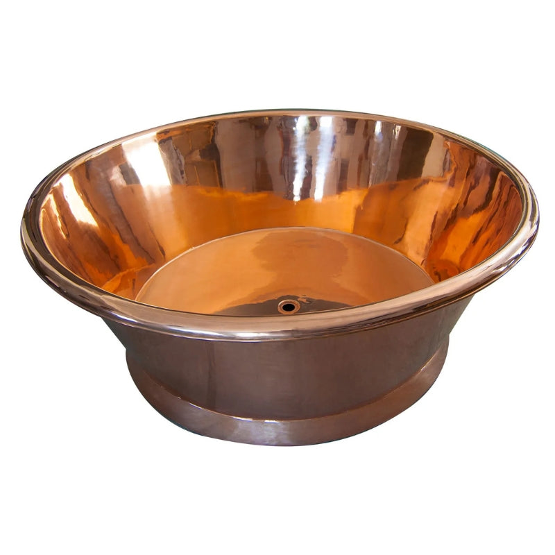 Coppersmith Creations Round Copper Bathtub (1 size, Shining Copper Finish) - Brand New Bathrooms