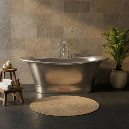 Coppersmith Creations Straight Base Copper Bathtub (1 size, Tin) - Brand New Bathrooms