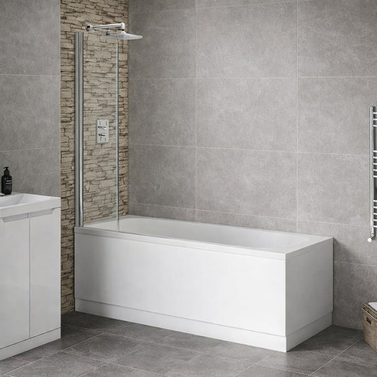 Brand New Bathrooms Mini Bath Screen (1 size, 2 styles, Chrome) - Brand New Bathrooms