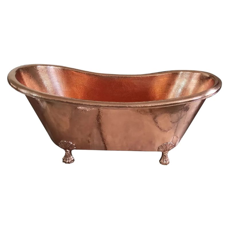 Coppersmith Creations Hammered Clawfoot Copper Bathtub (1 size, Polished Copper) - Brand New Bathrooms