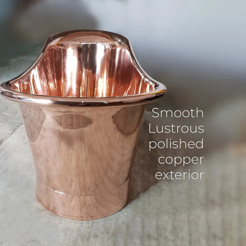 Coppersmith Creations Straight Base Large Copper Bathtub (1 size, Shiny Polished Copper) - Brand New Bathrooms