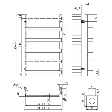 Tailored Bathrooms Hastings Towel Warmer (2 sizes, 2 colours) - Brand New Bathrooms
