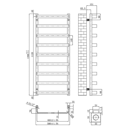 Tailored Bathrooms Hastings Towel Warmer (2 sizes, 2 colours) - Brand New Bathrooms
