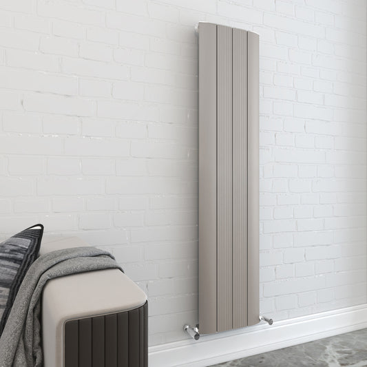 Tailored Bathrooms Taupo Vertical Aluminium Radiator (1 size, Soft Coffee) - Brand New Bathrooms