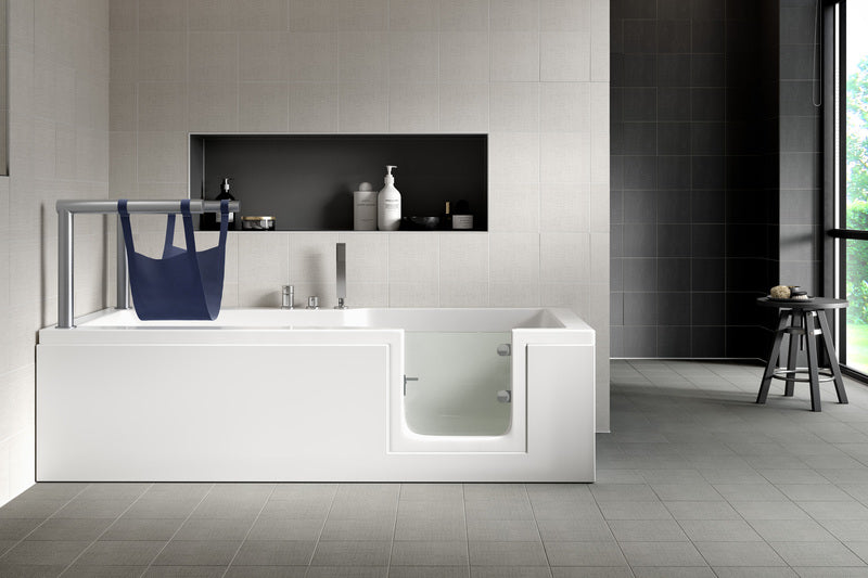 Mantaleda Isua Sling Seat Lift Bath (2 sizes, 2 styles, White) - Brand New Bathrooms