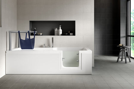 Mantaleda Isua Sling Seat Lift Bath (2 sizes, 2 styles, White) - Brand New Bathrooms