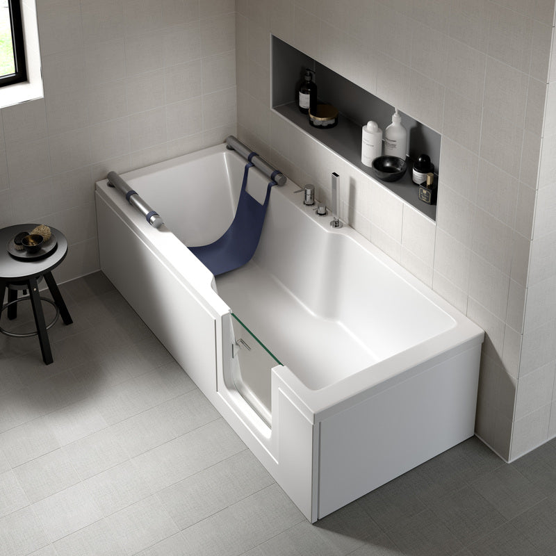 Mantaleda Isua Sling Seat Lift Bath (2 sizes, 2 styles, White) - Brand New Bathrooms