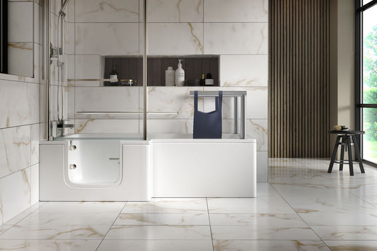 Mantaleda Savana Sling Seat Power Lift Shower Bath (1 size, 2 styles, White) - Brand New Bathrooms