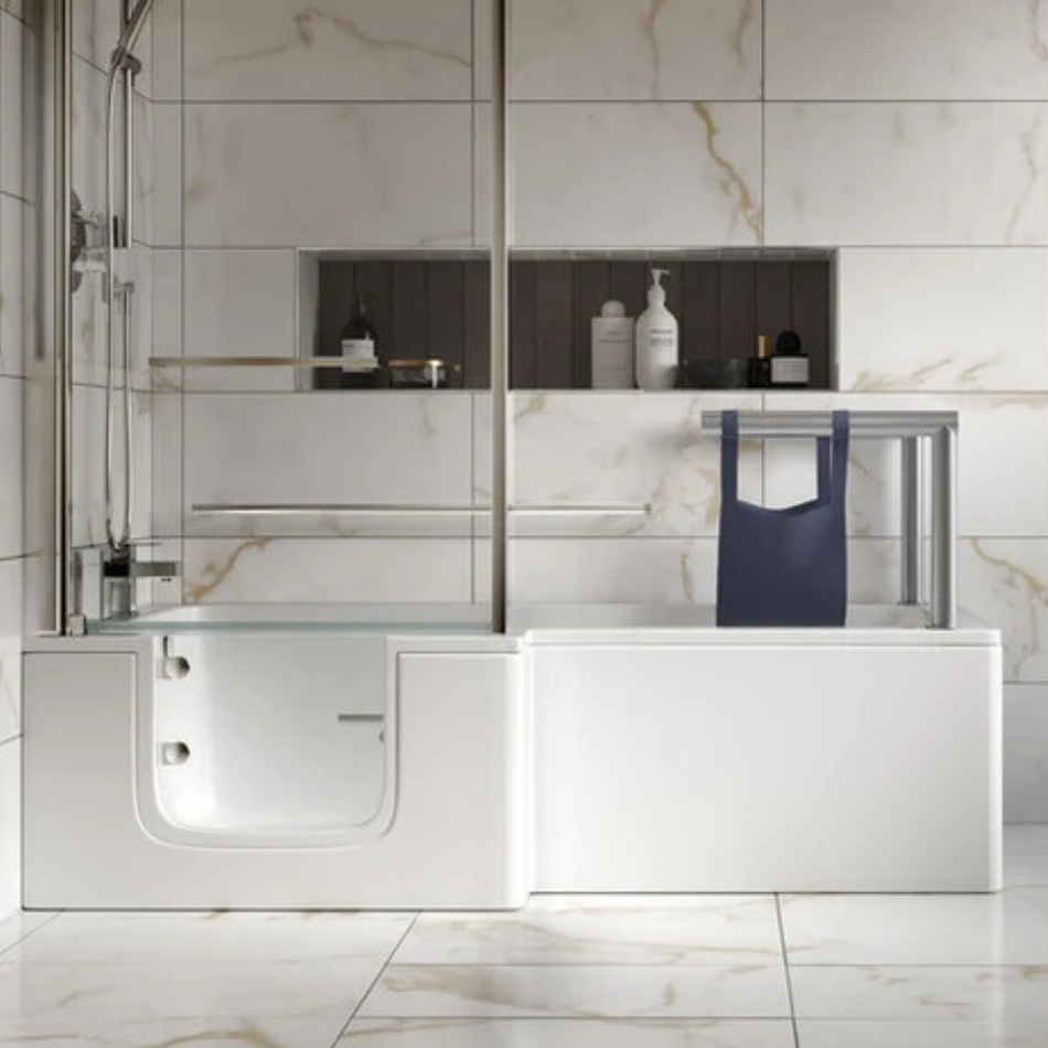 Mantaleda Savana Sling Seat Power Lift Shower Bath (1 size, 2 styles, White)