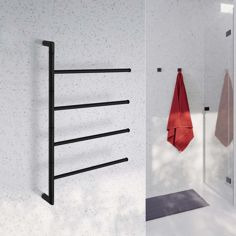 Smedbo Outline Lite Stainless Steel Wall Mounted Towel Bar with 4 Swivel Arms (2 colours) - Brand New Bathrooms