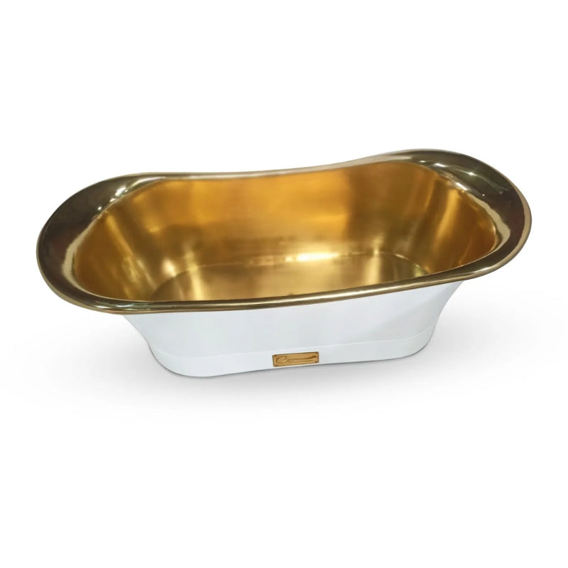 Coppersmith Creations Brass Bathtub (1 size, Brass Interior, Matt White Exterior) - Brand New Bathrooms