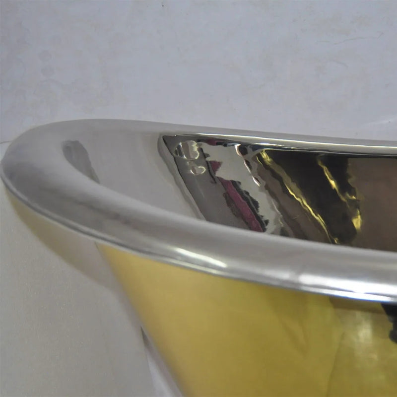 Coppersmith Creations Clawfoot Brass Bathtub (1 size, Nickel Interior, Brass Exterior) - Brand New Bathrooms