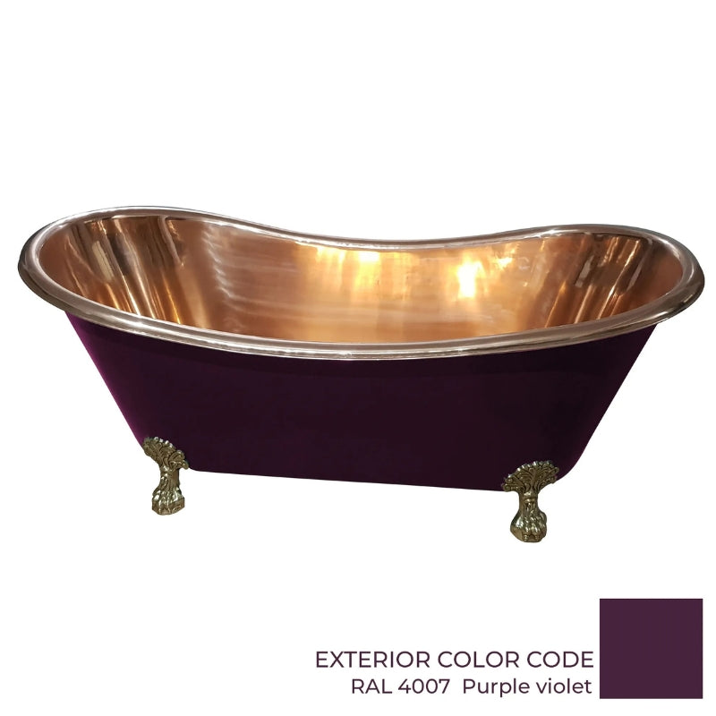 Coppersmith Creations Clawfoot Copper Bathtub (1 size, Purple Violet) - Brand New Bathrooms