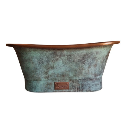 Coppersmith Creations Copper Bathtub (1 size, Copper Interior, Blue Green Exterior) - Brand New Bathrooms