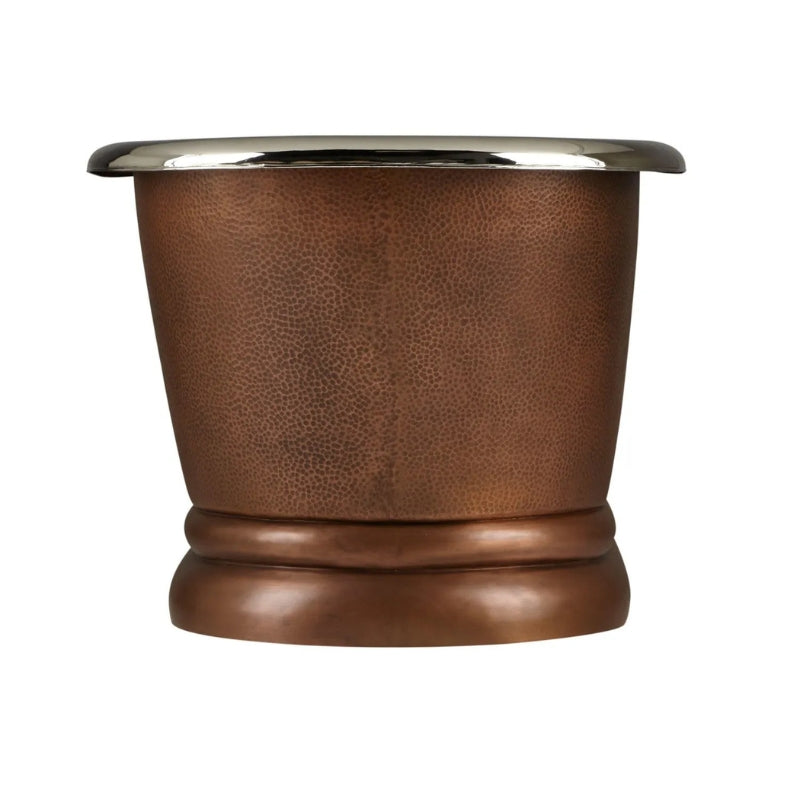 Coppersmith Creations Copper Pedestal Bathtub (2 sizes, Nickel Interior, Antique Copper Exterior) - Brand New Bathrooms