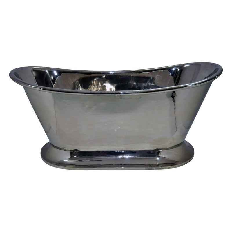Coppersmith Creations Curved Pedestal Copper Bathtub (1 size, Nickel) - Brand New Bathrooms