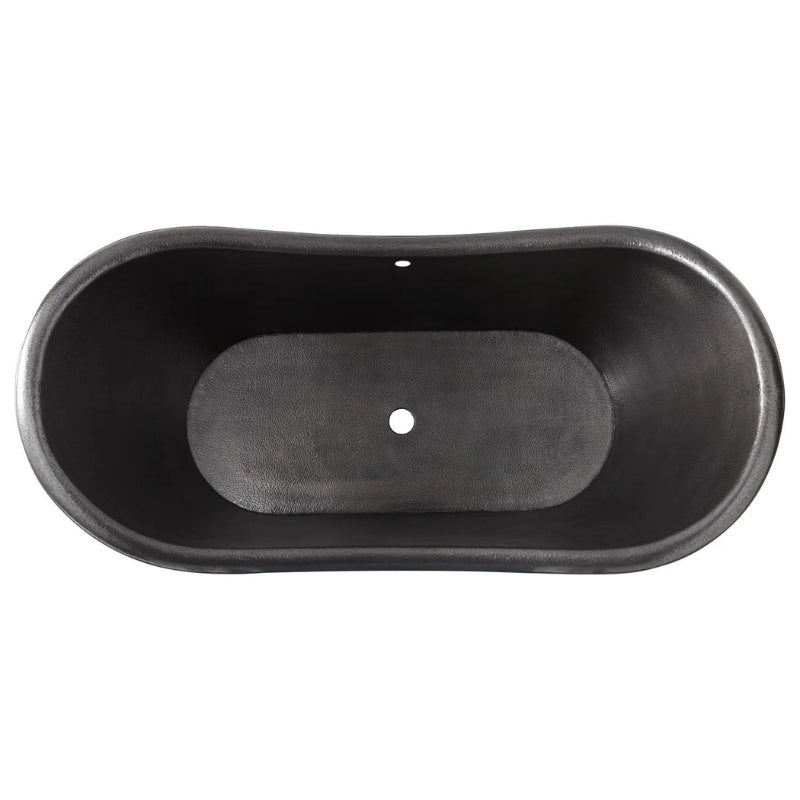 Coppersmith Creations Hammered Copper Plinth Bathtub (1 size, Charcoal Antique) - Brand New Bathrooms