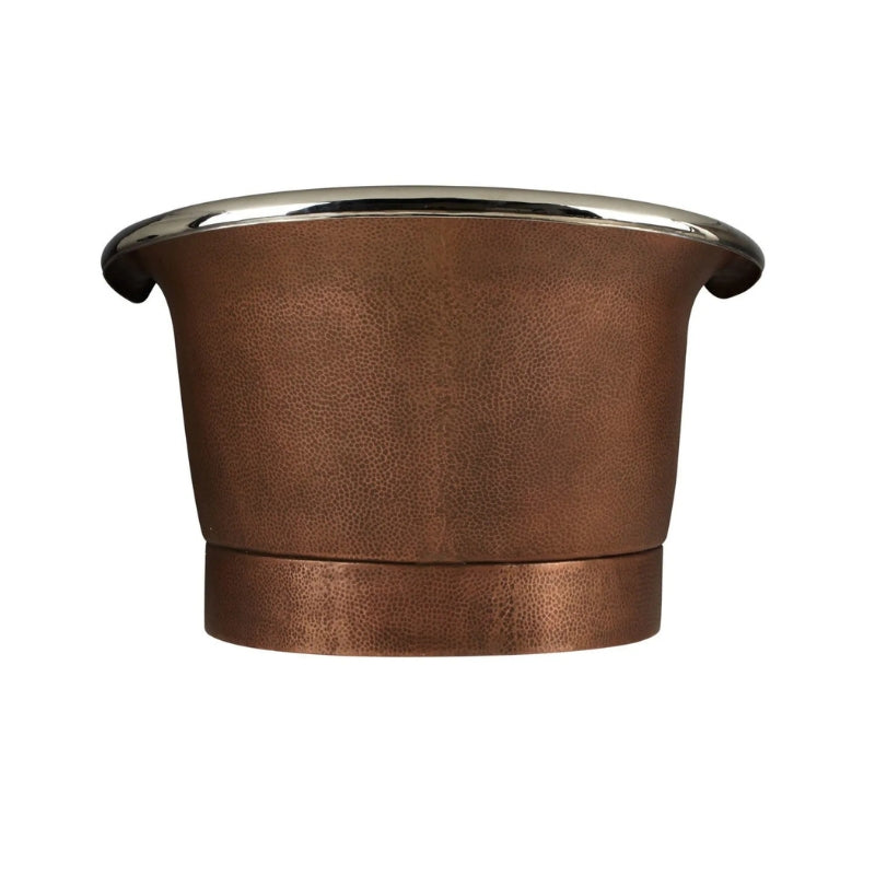 Coppersmith Creations Hammered Double Slipper Bathtub (1 size, Nickel Interior, Antique Copper Exterior) - Brand New Bathrooms