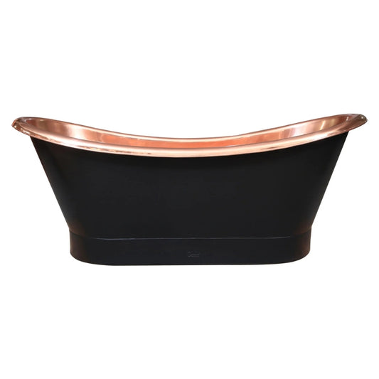 Coppersmith Creations Roll Top Copper Bathtub (1 size, Polished Copper Inside, Black Outside) - Brand New Bathrooms