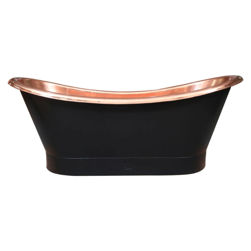 Coppersmith Creations Roll Top Copper Bathtub (1 size, Polished Copper Inside, Black Outside) - Brand New Bathrooms