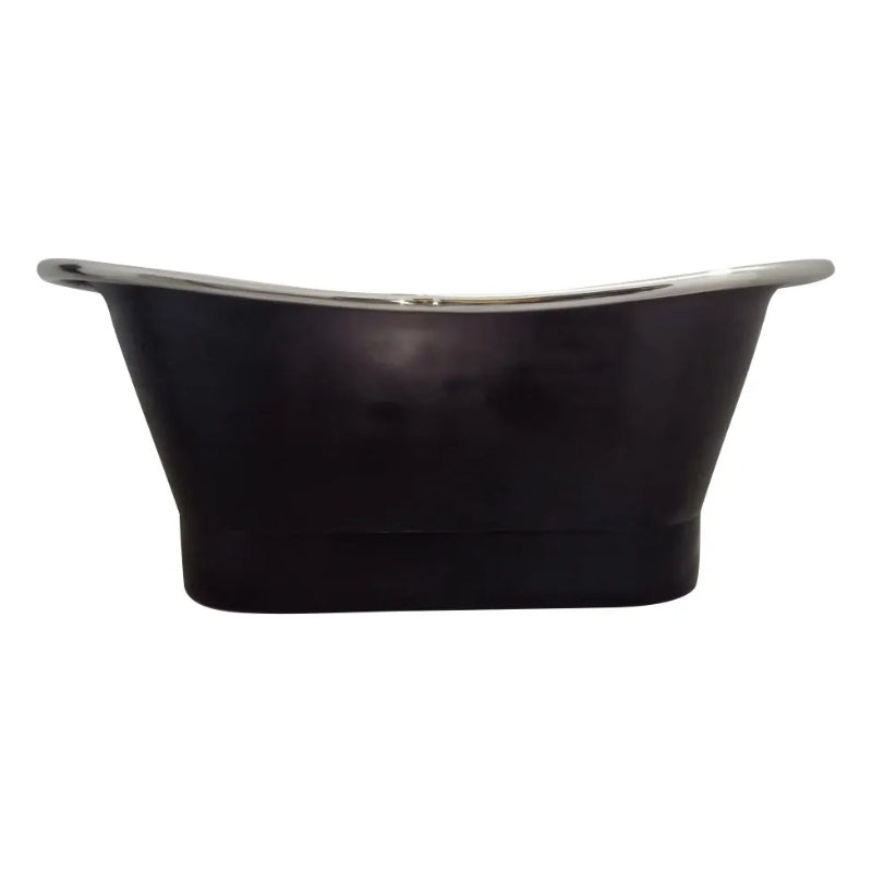 Coppersmith Creations Straight Base Copper Bathtub (2 sizes, Nickel Inside, Black Outside) - Brand New Bathrooms