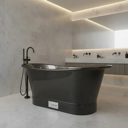 Coppersmith Creations Straight Base Stainless Steel Bathtub (1 size, Black) - Brand New Bathrooms