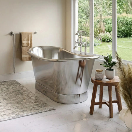 Coppersmith Creations Straight Base Stainless Steel Bathtub (1 size, Full Steel) - Brand New Bathrooms