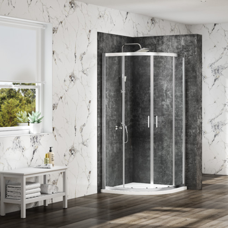 Merlyn MBOX | Double Door Quadrant Shower Enclosure (2 sizes, Polished Chrome)